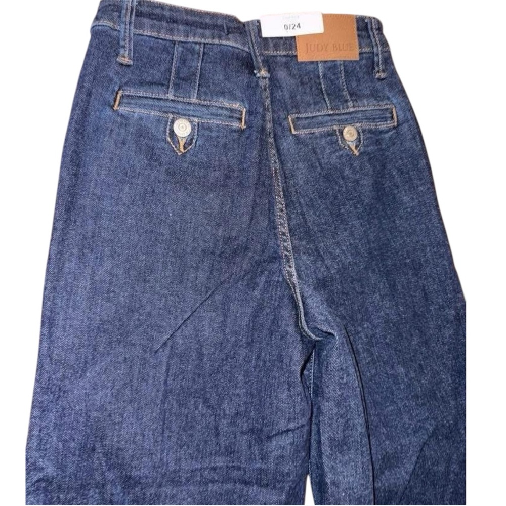 Judy Blue Dark Indigo Wide leg crop trouser style. So cute. Size 0/24 nwt! - Picture 8 of 10
